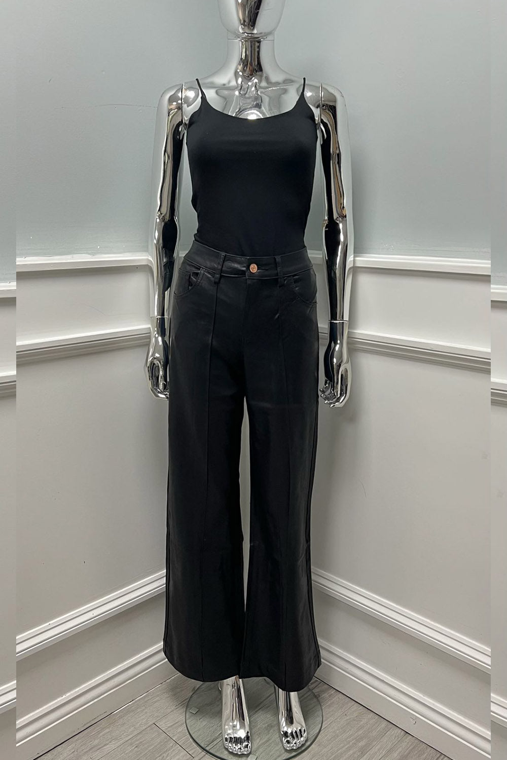 Midnight Black Trousers with Sleek Finish