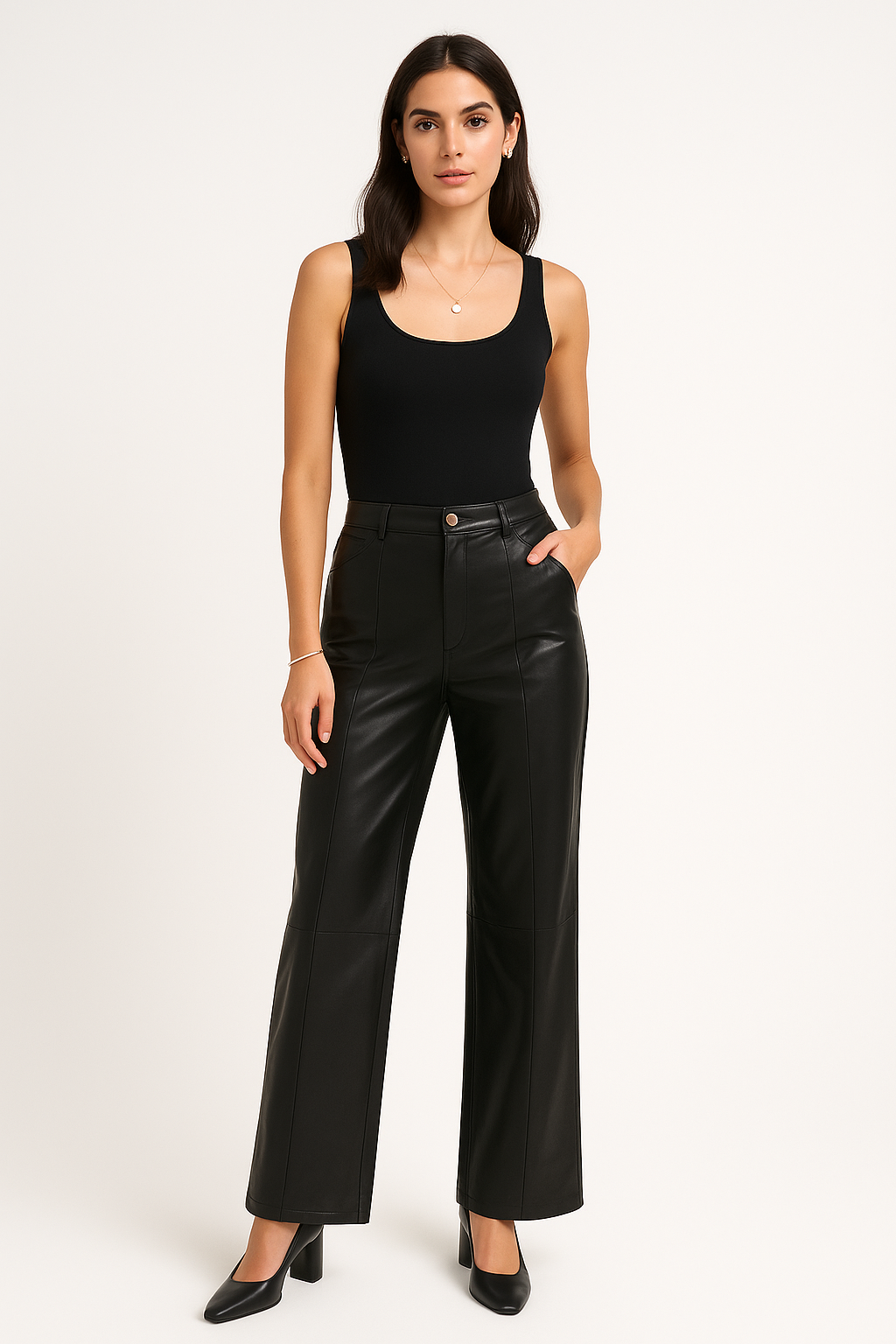 Midnight Black Trousers with Sleek Finish