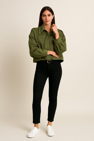 Oversized Suede-Look Bomber Jacket