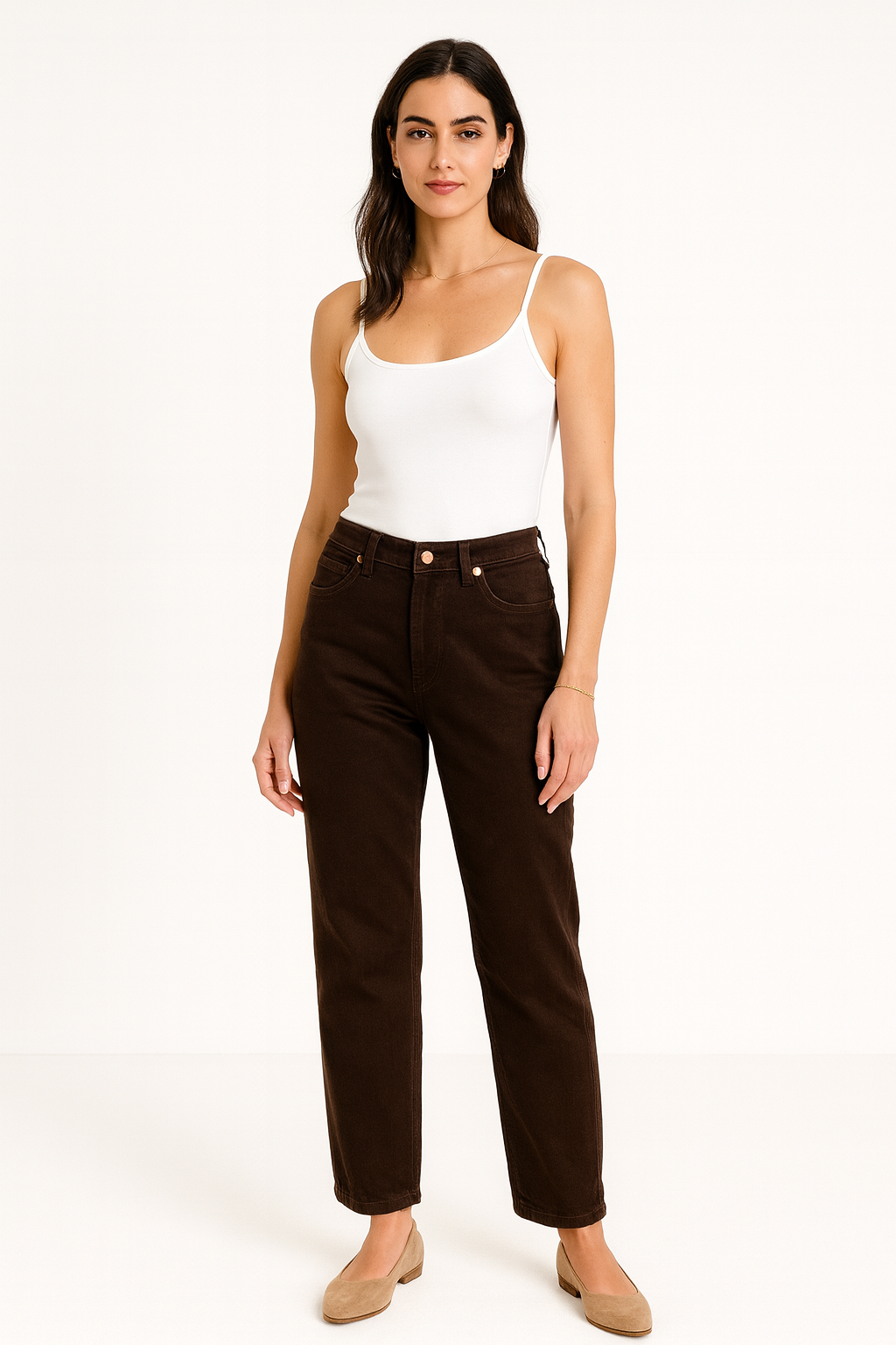 Deep Cocoa Jeans with Timeless Appeal
