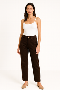 Deep Cocoa Jeans with Timeless Appeal
