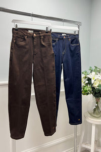 Deep Cocoa Jeans with Timeless Appeal