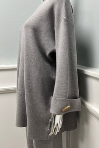 Crew Neck, Long Sleeves, Gold Button Cuffs Co ords