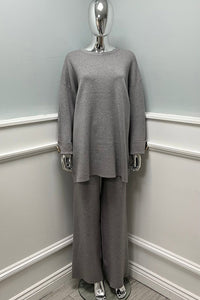 Crew Neck, Long Sleeves, Gold Button Cuffs Co ords