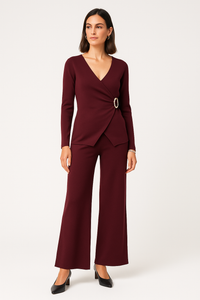 V-neck , front wrap co ords set