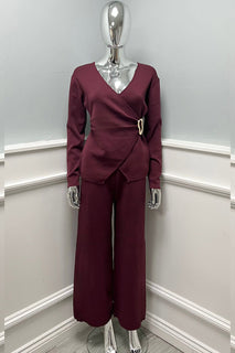 V-neck , front wrap co ords set