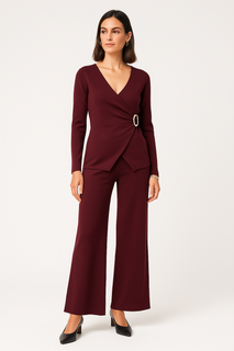 V-neck , front wrap co ords set