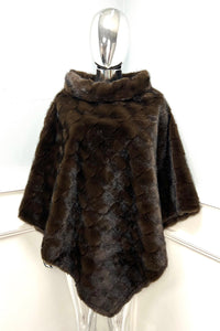 High cowl neck , faux fur cape