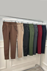 Elasticated Waist, Two Pocket Jeggings
