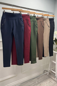 Elasticated Waist, Two Pocket Jeggings