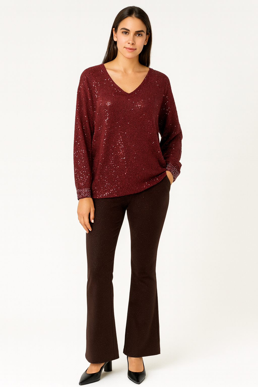 Elasticated Waist Flared Leggings