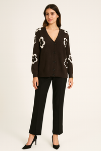 Floral knit cardigan