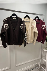 Floral knit cardigan