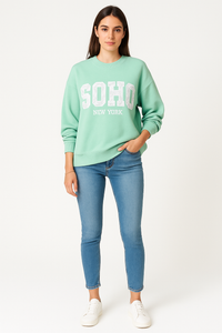 Round Neck , oversized Long Sleeves Jumper