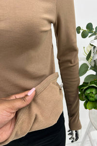 Classic mock neck long sleeve tops