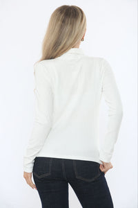 Classic mock neck long sleeve tops