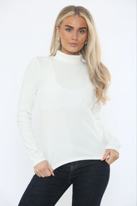 Classic mock neck long sleeve tops