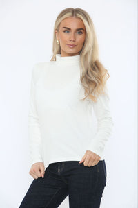 Classic mock neck long sleeve tops