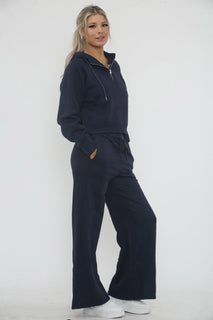 Fully fleece-lined two-piece lounge set