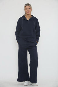 Fully fleece-lined two-piece lounge set