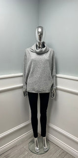 Cowl-neck sweater - cozy rolled neckline and ribbed cuffs
