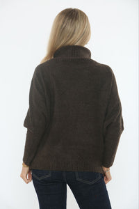 Cowl-neck sweater - cozy rolled neckline and ribbed cuffs