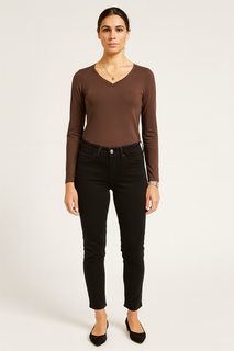 V-neck , Long-sleeves top