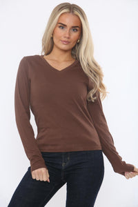 V-neck , Long-sleeves top