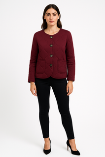 quilted button-up jacket