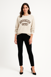 Brooklyn NYC” fuzzy knit sweater