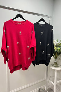 Relaxed fit , long sleeves Jumper with star embellishments at front