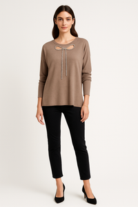 Soft Knit Bow-Detail Top