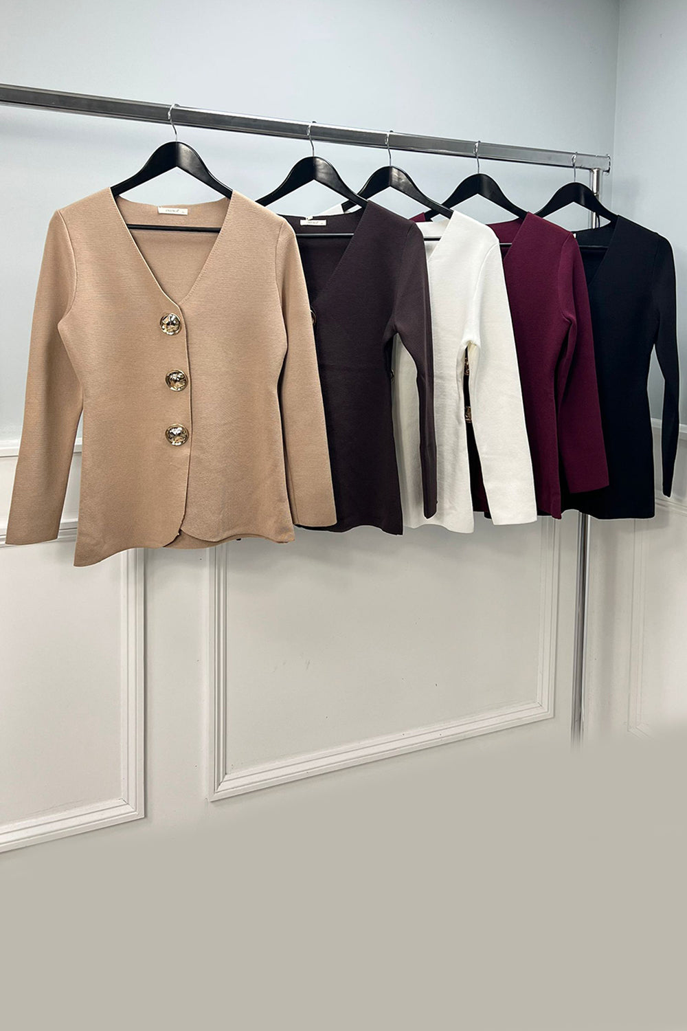 Golden Button Through, 100% Viscose, Knitted Cardigan