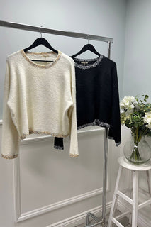 Soft knit Jumper with silver-trim detail