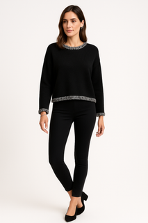 Soft knit Jumper with silver-trim detail