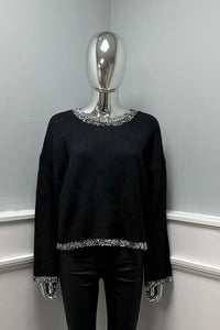 Soft knit Jumper with silver-trim detail
