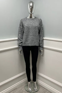 Round Neck, Lana Wool & Polymide Knitted, Embroidered Sleeve Jumper