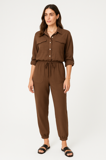 Adjustable sleeves , Elasticated cuffs , Drawstring waist , two-piece utility suit