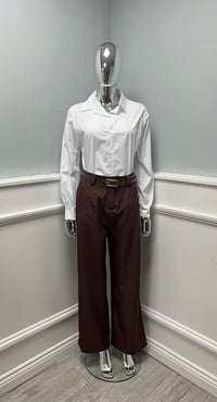 Structured high-rise trousers - clean front, cut in a wide-leg