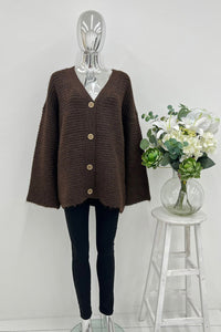 V-neck ,oversized chunky knit cardigan