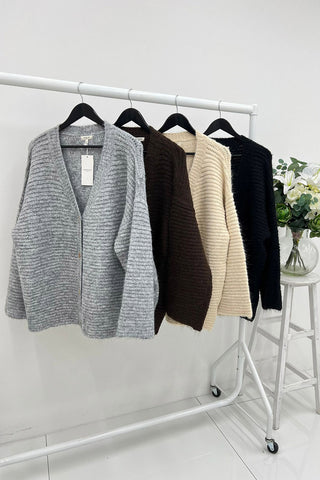 V-neck ,oversized chunky knit cardigan