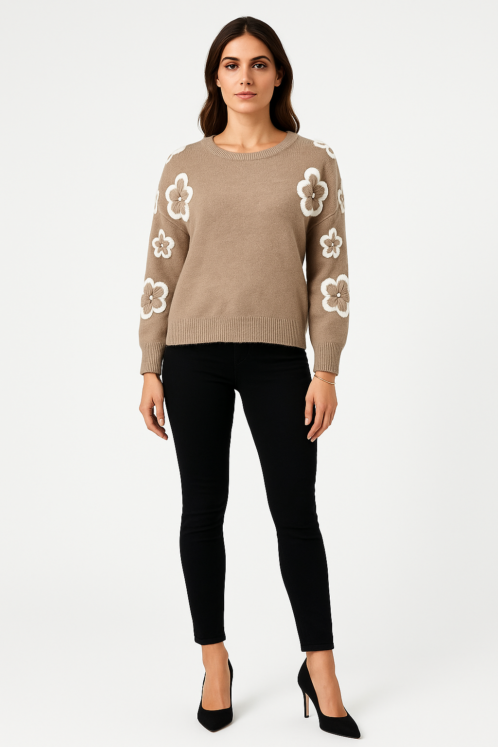 Floral Embroidered Knit Jumper