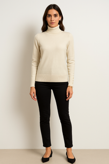 Turtleneck jumper With high neckline, fitted sleeves