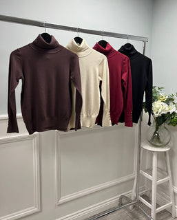 Turtleneck jumper With high neckline, fitted sleeves