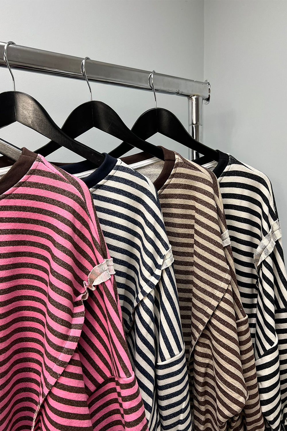 Striped Casual Sweater, Material: Soft cotton blend