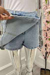 'Redial' Stretchy Denim Skort.