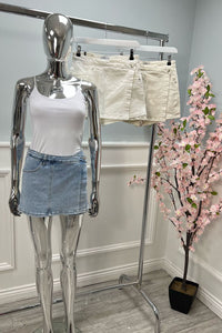 'Redial' Stretchy Denim Skort.