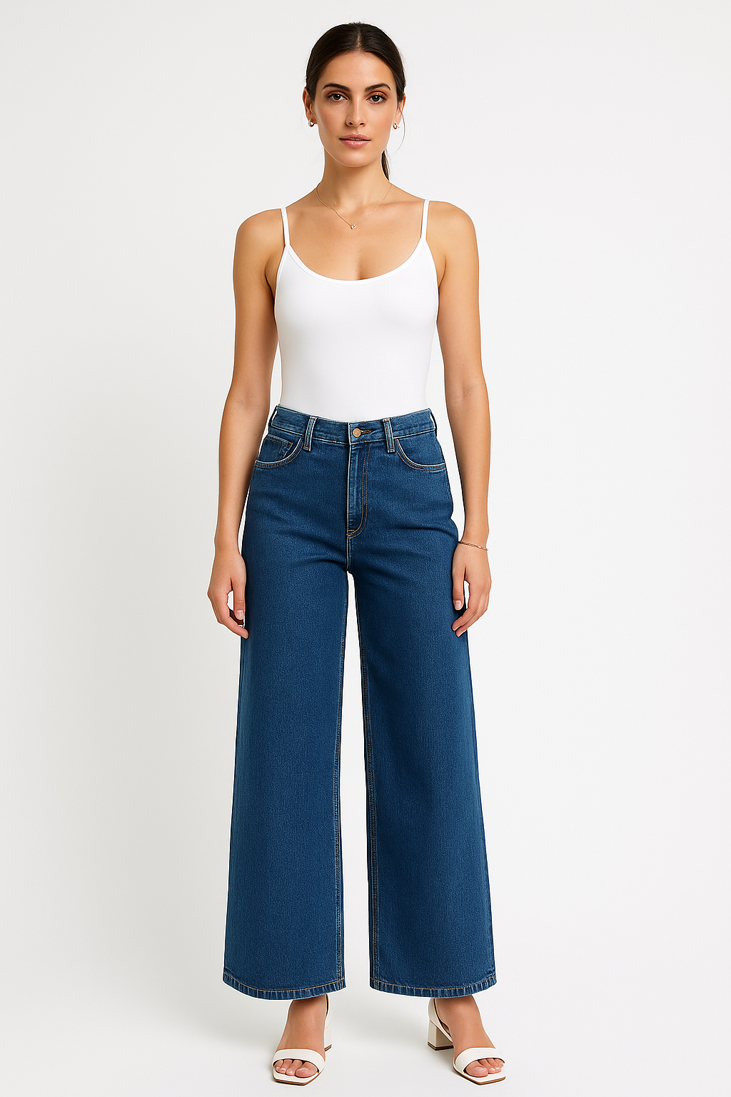 Wide-Leg Jeans with Fluid Silhouette