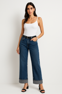 ‘Redial’ Diamanté Studded Detailed, Straight Leg Stretchy Denim Jeans