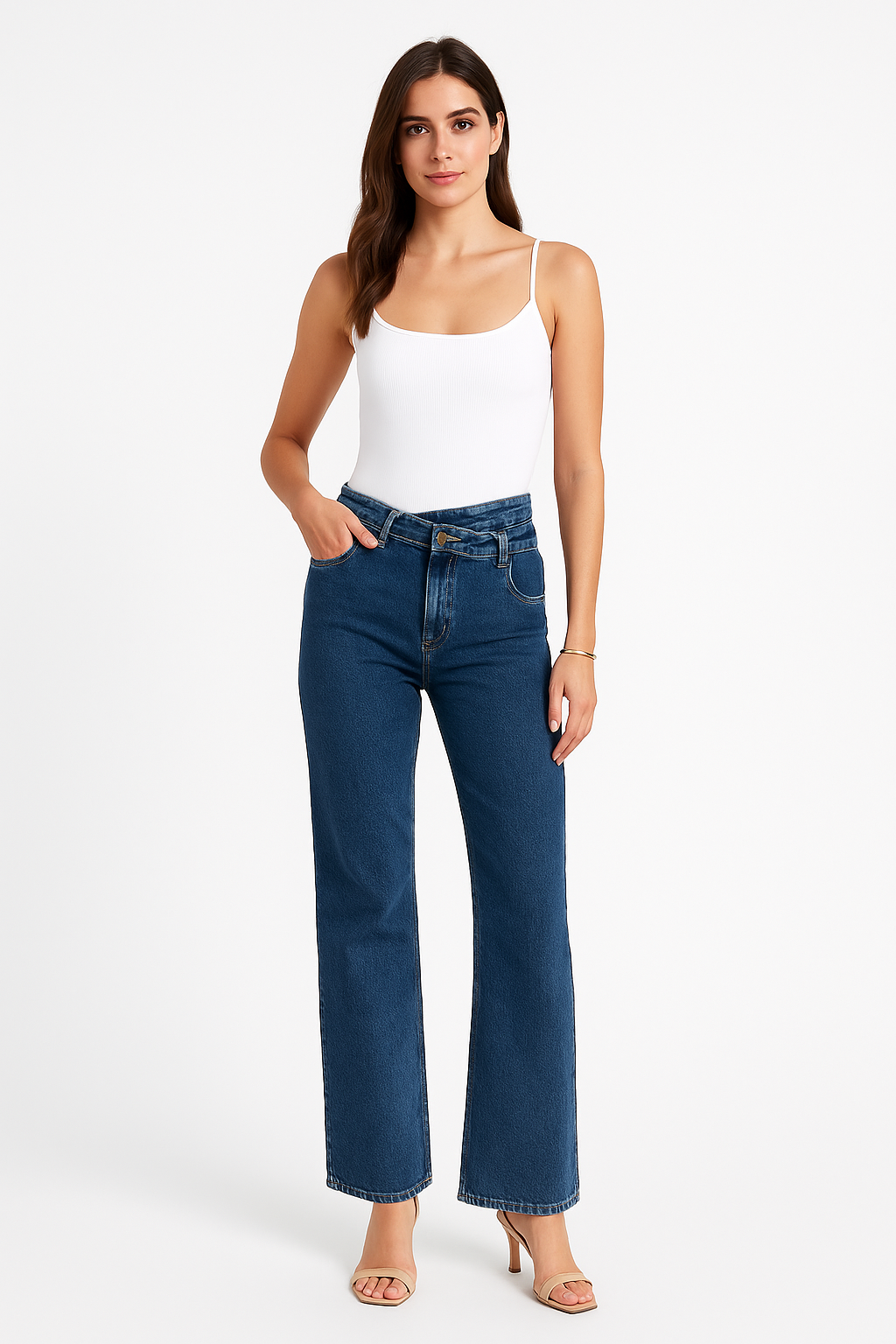 ‘Redial’ Straight Leg Stretchy Denim Jeans.